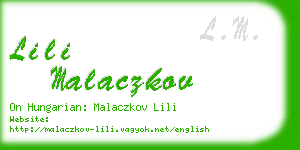 lili malaczkov business card